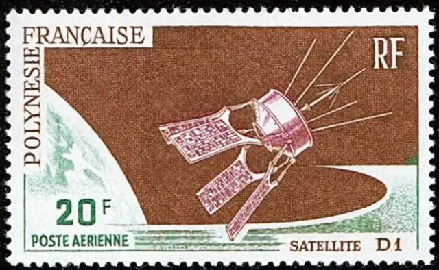 Französisch Polynesien 1966 Weltraum Satelliten Sc #C42 MNH