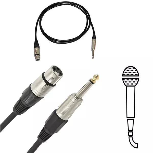 Câble pour Micro XLR Femelle 3 Broches Jack Mono 6,3 mm3 5 ou 10 M Chant 690