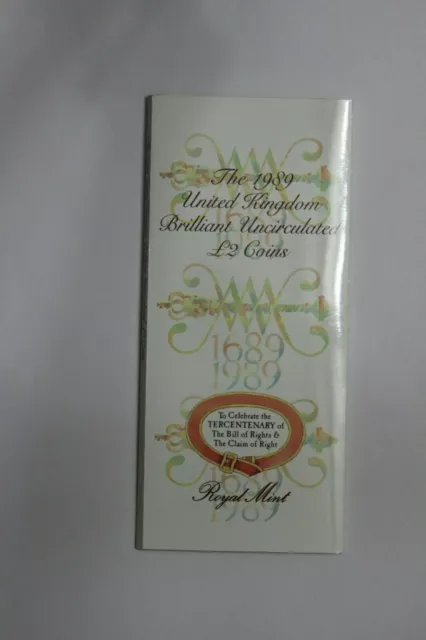 1989 Tercentenary The Bill & The Claim Of Rights £2 Pounds Coin Pack (SH190413D2