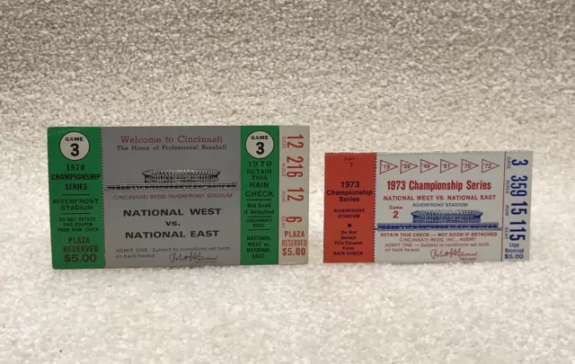 1970/1973 Championship Series Nl West Vs Nl East Riverfront Stadium Ticket Stubs