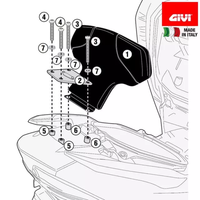 GIVI TB3115 Rückenplatte Komfort Passagier Für Suzuki 400 An Burgman 2017-2022