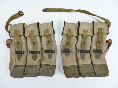 08 VINTAGE 2x Borsa LINO rivista ww2 Borsa Borsa Attrezzatura Dak Corpo Africa 