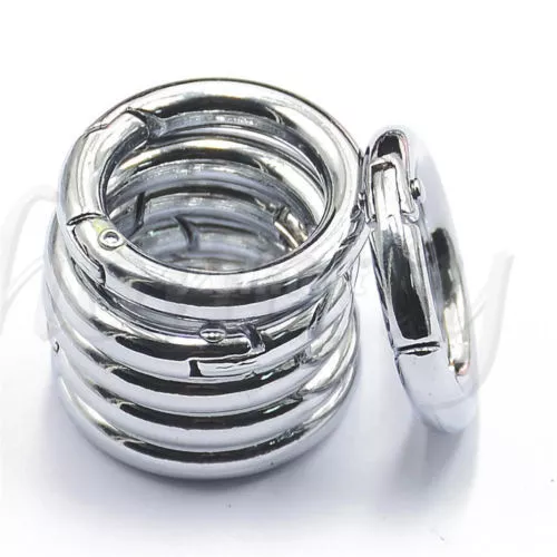 20/50PCS Mini Circle Round Carabiner Spring Snaps Clips Hooks Keychain Hiking