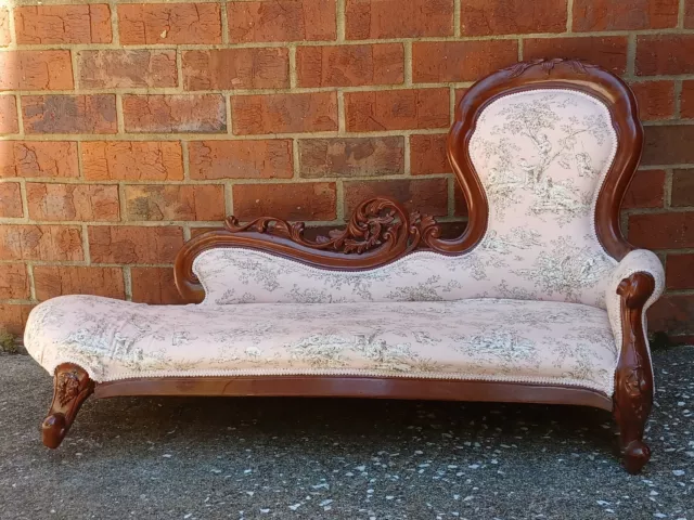 Vintage Antique Reproduction CHILDS CHILDRENS CHAISE Sofa VICTORIAN Parlor AS IS