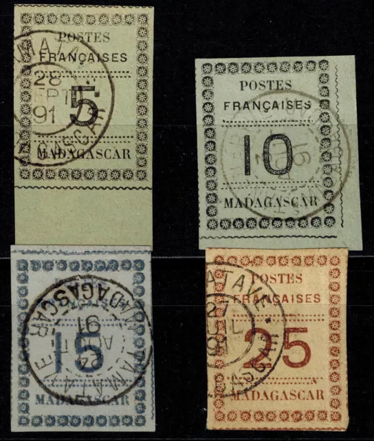 Timbres de Madagascar Colonie N° 8, 9 10 et 11 Oblitéré