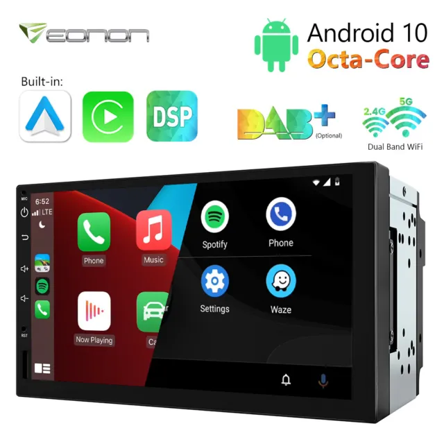 Q04Pro Android 10 8-Core 3GB RAM Double Din 7" Car Stereo Radio GPS Navi CarPlay