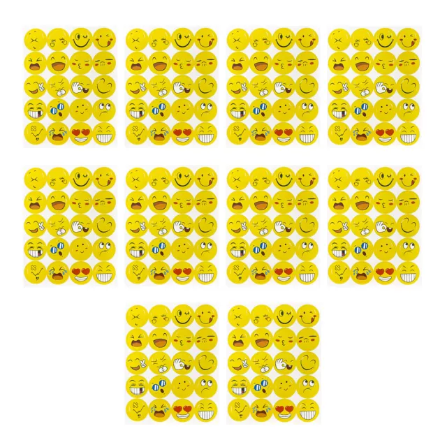 200 x Smiley Face Sticker Verschiedene Stimmungen Kinder Geburtstag Scrapbooking