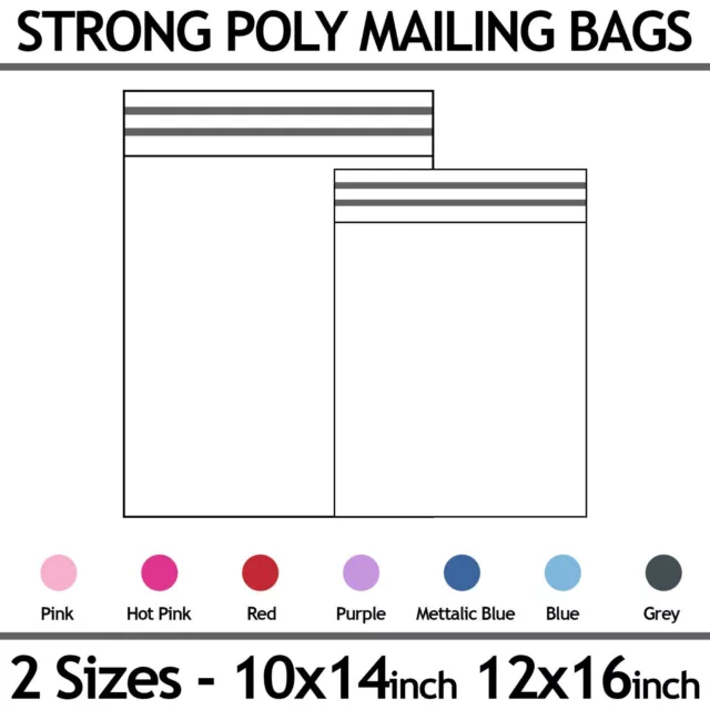 Mailing Bags Mixed Sizes Strong Polythene Postage Plastic Postal Self Seal All