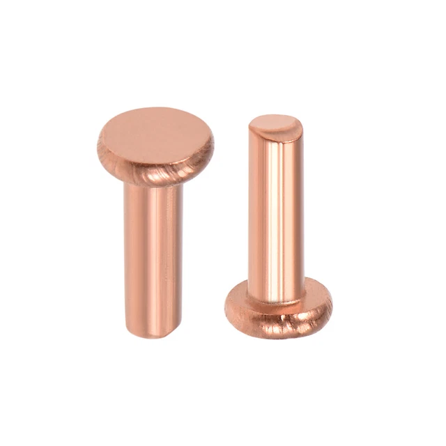 100Pcs 5/64"x15/64" Tête plate Cuivre Rivets solides attaches