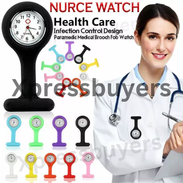 Silicone Nurse Watch Brooch Tunic Fob Nursing Nurses Pendant Pocket Watch