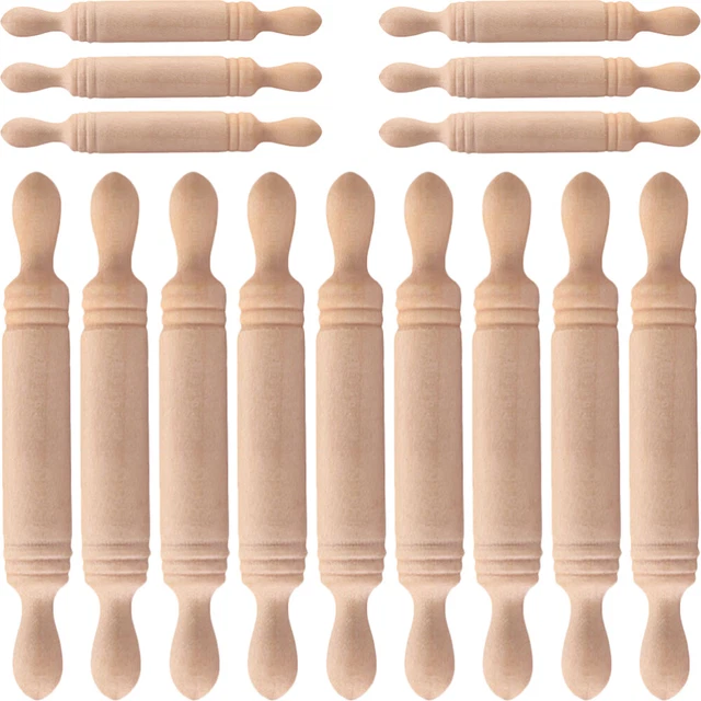 30 pz piccolo rullo per pasta in legno in miniatura per bambini fantasiosi