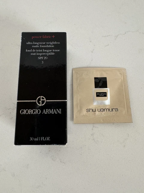 GIORGIO ARMANI POWER Fabric+ Foundation 30ml Shade 3 & Shu Uemura ...