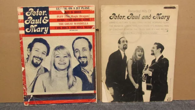 Vintage Peter Paul & Mary  Recorded Hits 2 Song Books VG Piano Vocal Chords