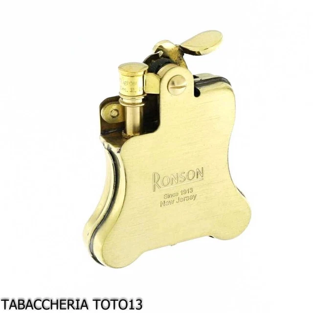 Ronson Banjo accendino a benzina finitura ottone satinato