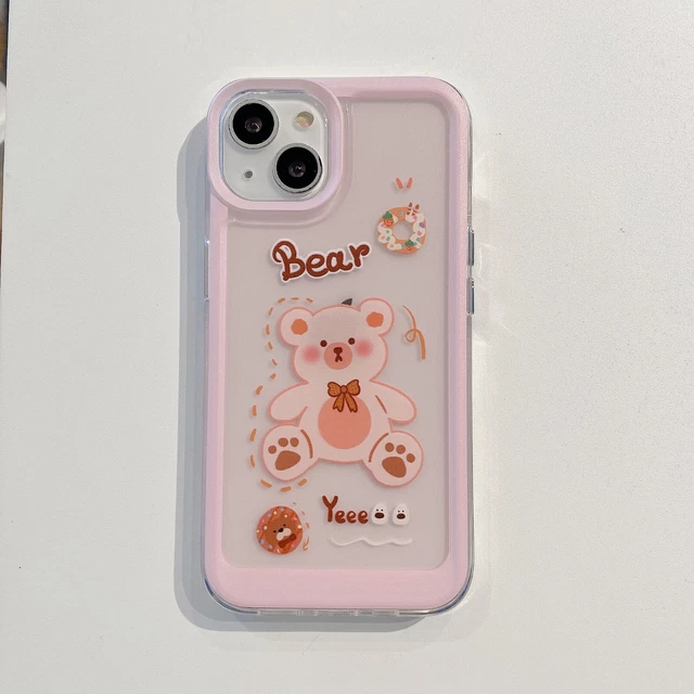 Cute Cartoon Bear Clear Phone Case For iPhone 14 Pro Max 13 12 Pro 11+ XS Max XR
