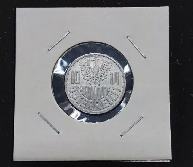 1965 Austria 10 Groschen Almost Uncirculated, KM #2878