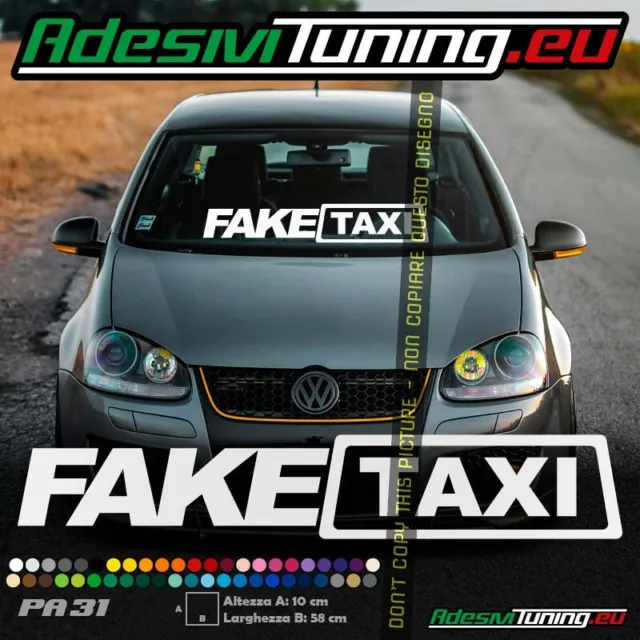 Adesivo Fake Taxi (Parabrezza Anteriore / Lunotto Posteriore)