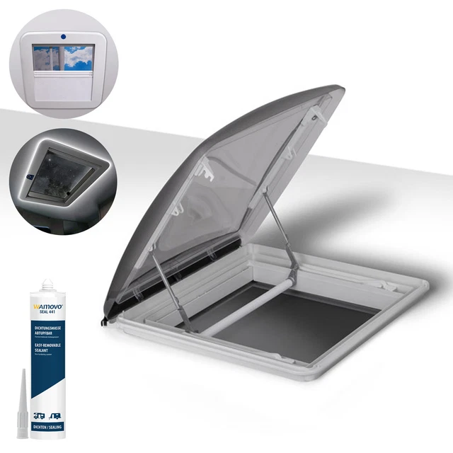 Finestra Per Tetto Camper 42x42 Cm - Lucernario Con Schermo Antizanzare Per Roulotte - Foto 5