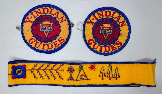 YMCA Indian Guides Lot - Patches & Headband