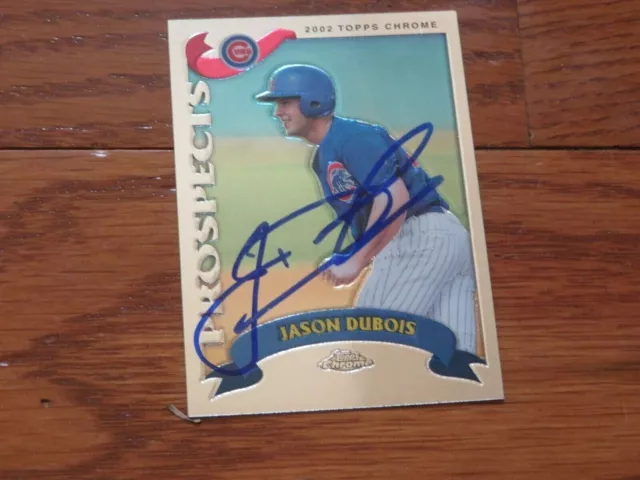 Jason DuBois Autographed Hand Signed Card Chicago Cubs Topps