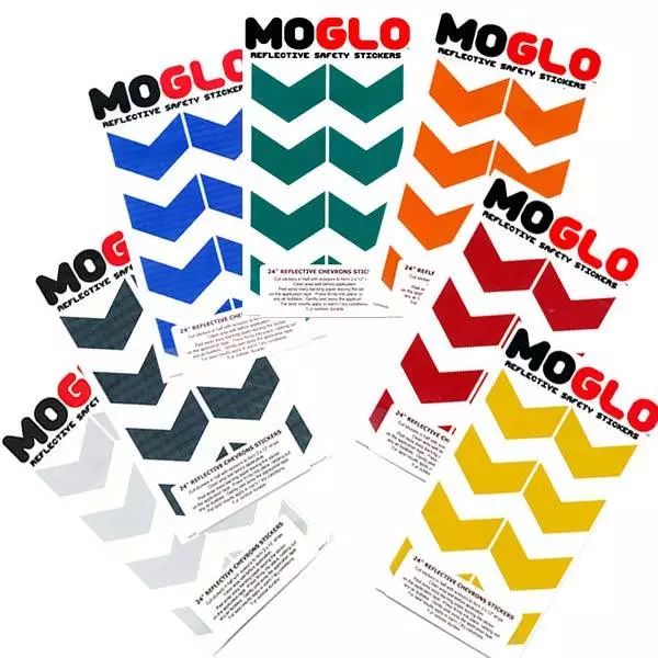 Reflective Hi-Viz Safety Chevron/Skull Stickers Cycle/Motorcycles/Scooters