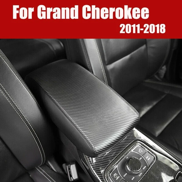 Lussuosa fodera bracciolo in fibra di carbonio per Jeep Grand Cherokee 2011 2018