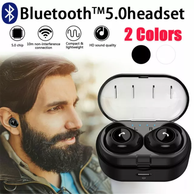 True Wireless Bluetooth 5.0 Headset Stereo Headphones Sport Earbuds Earphones