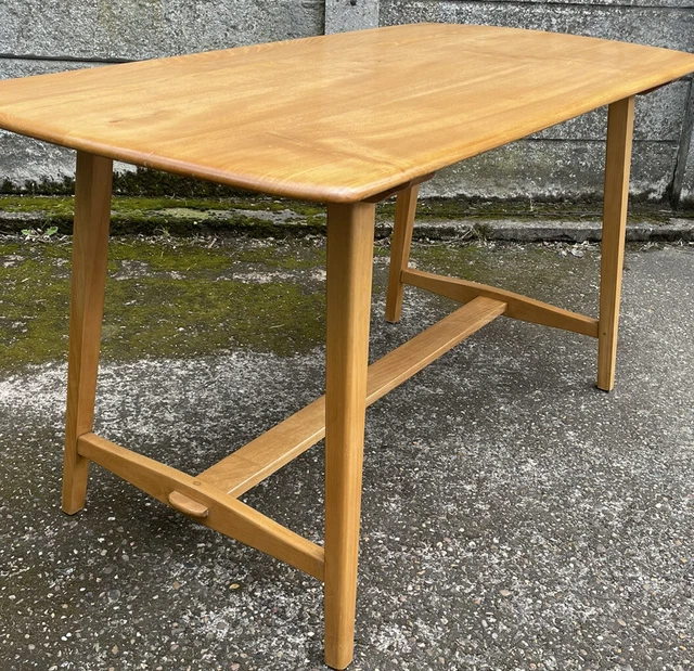 Fine Rare Retro Ercol Plank Dining Table Amazing Condition