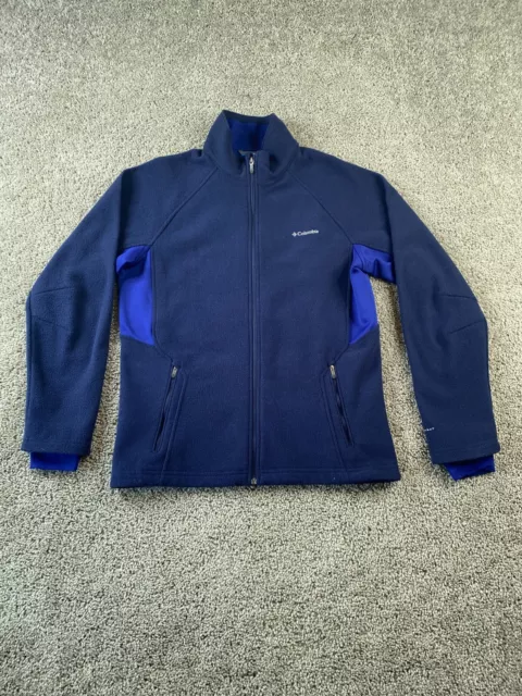 Columbia Jacket Mens Medium Blue Omni Heat Fleece Lined Full Zip Coat Pockets