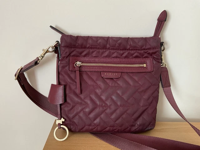 RADLEY FINSBURY PARK Quilt Dark Red Shoulder Crossbody Bag with