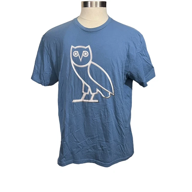 Octobers Very Own Men Blue Large Owl T-Shirt Sz XXL Hip Hop Drake Canada OVO