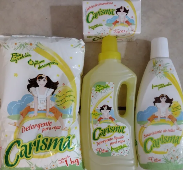 4X Carisma Detergente Liquido, Polvo , Suavizante , Barra -Uno De Cada Uno