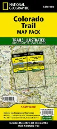 National Geographic Colorado Trail Map Pack Bundle Sheet Map Folded