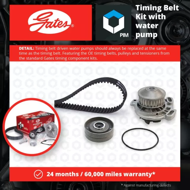 Timing Belt & Water Pump Kit fits VW SANTANA 32B 2.0 1984 Set Gates VOLKSWAGEN