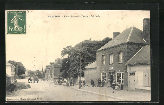 CPA Breteuil, Embt. Bacouel, street view im Ortskern