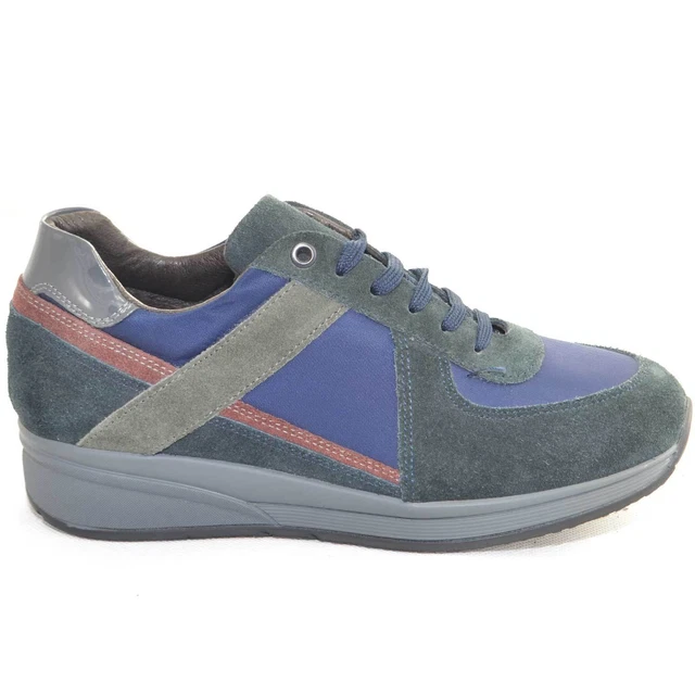 Scarpe Moda Uomo Blu GISAB 279 Scarpe Uomo Blu - Made In Italy Pelle Camoscio Made In Italy Uomo - 9