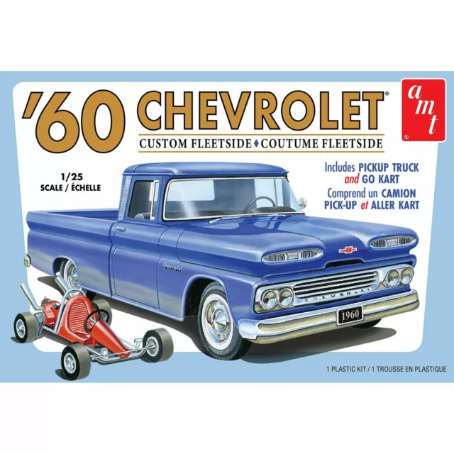 1960 Chevy Custom Fleetside Pickup W/ Go Kart Amt-1063 Sealed Box