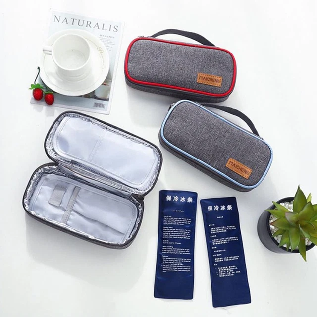 Estuche de viaje con aislamiento térmico bolsa de enfriamiento de insulina protector de píldoras Medicla