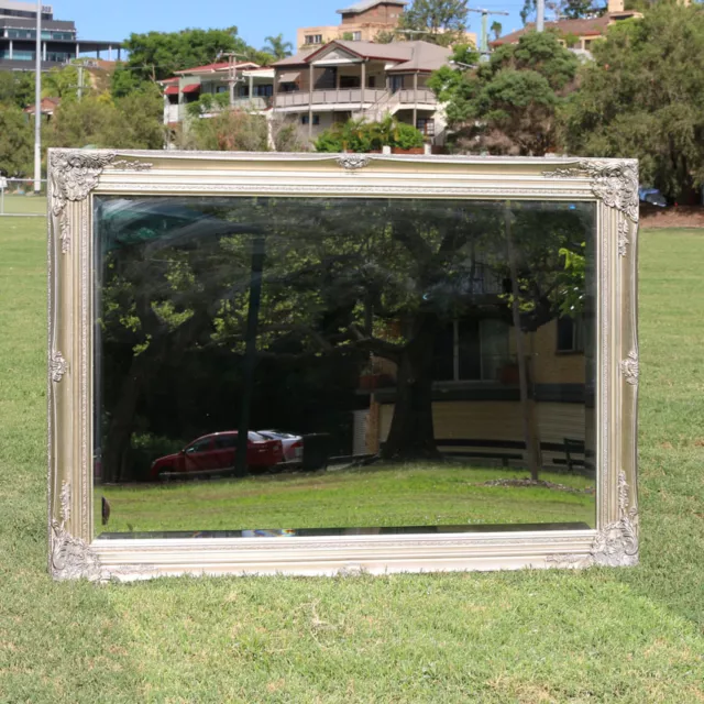 Wooden Europe Palace style Embossed Wall Mirror with silver frame 111CM X 72CM