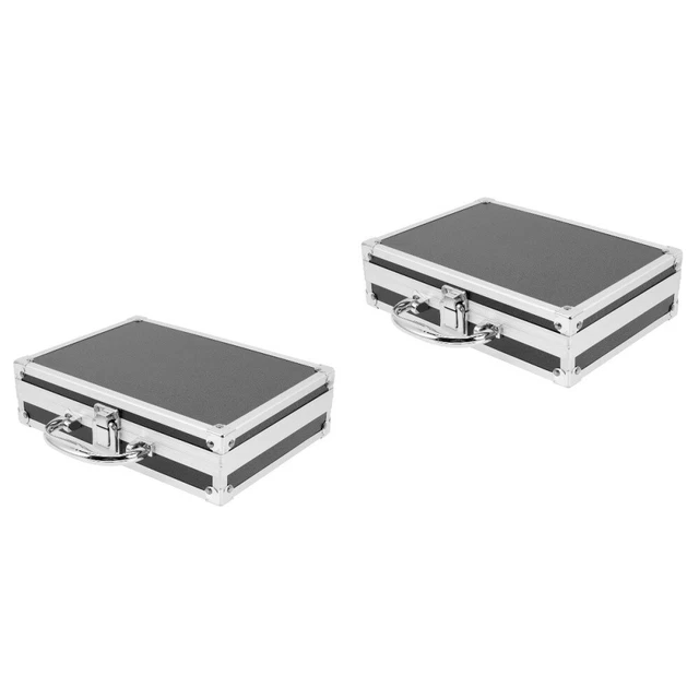 2 piezas estuche de transporte de mango portátil de aleación de aluminio caja de herramientas multifuncional