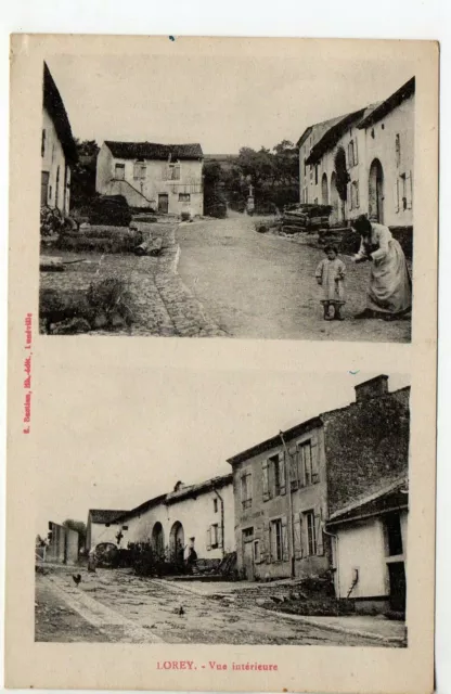 LOREY - Meurthe et Moselle - CPA 54 - carte 2 vues du village