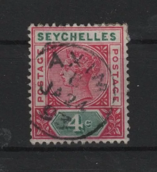 Seychelles Queen Victoria used in Axim JA 24 1893 Gold Coast  Ghana