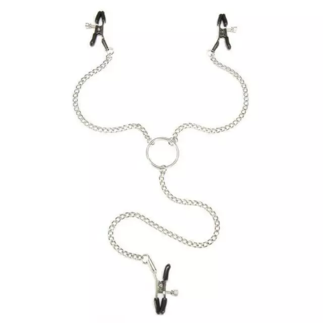 Pince-à-Tétons-Seins-et-Clitoris-Chaine-Y-Nipple-&-Pussy-Clamps-Soumission-BDSM
