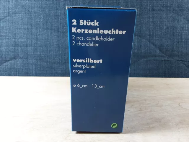 2Kerzenleuchter Versilbert 1-flammig Fuß ca.6cm Höhe ca.13cm Inhalt ohne...