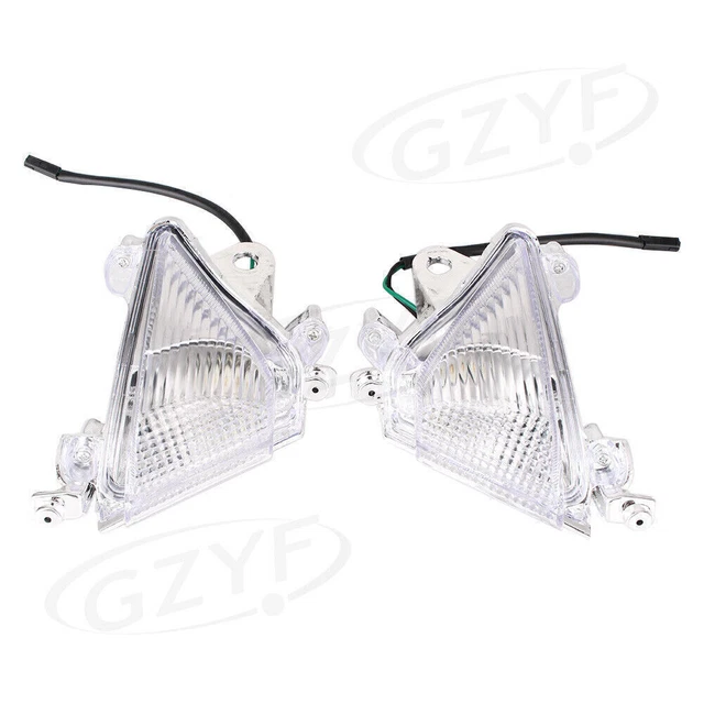 Obiettivo Chiaro Frecce Anteriore Luci Obiettivo per Kawasaki Ninja ZX10R 04-05 Coppia