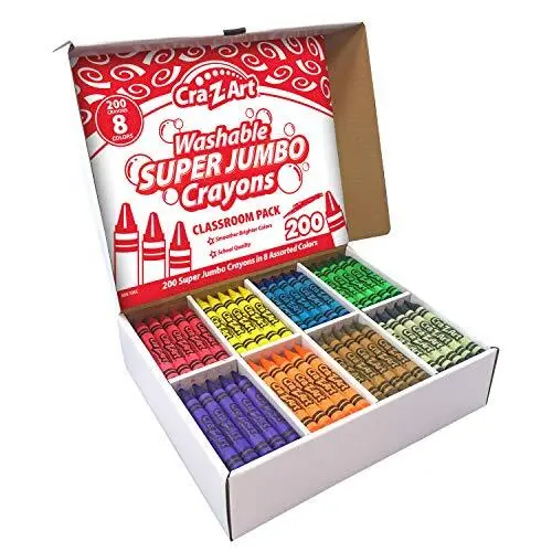 Super Jumbo Crayon Bulk Class Pack 200ct 8 Assorted Colors