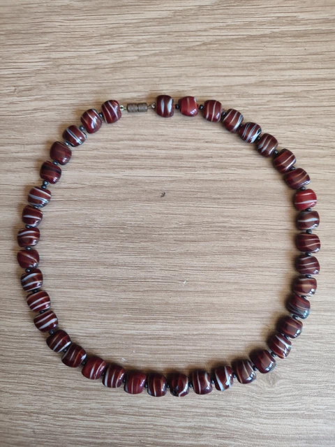 COLLIER ANCIEN En Perles De Pierres Naturelles - Longueur 58 Cm - Très Bon état (occasion)