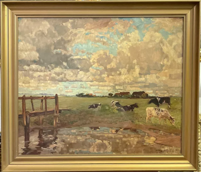 „Kuhherde auf der Weide“  sehr großes, signiertes  Gemälde