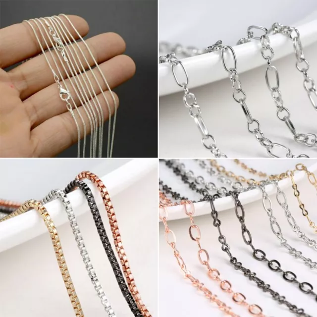 Wholesale 925 Silver Box Snake Chain Necklace Pendant Diy Charm Women Jewellery