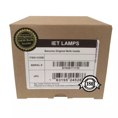 IET Genuine OEM Replacement Lamp for Panasonic PT-FW430EA Projector Ushio Bulb